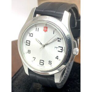 Victorinox Swiss Army Men's Watch 26064.CB Silver Dial Quartz Black Rubber Band